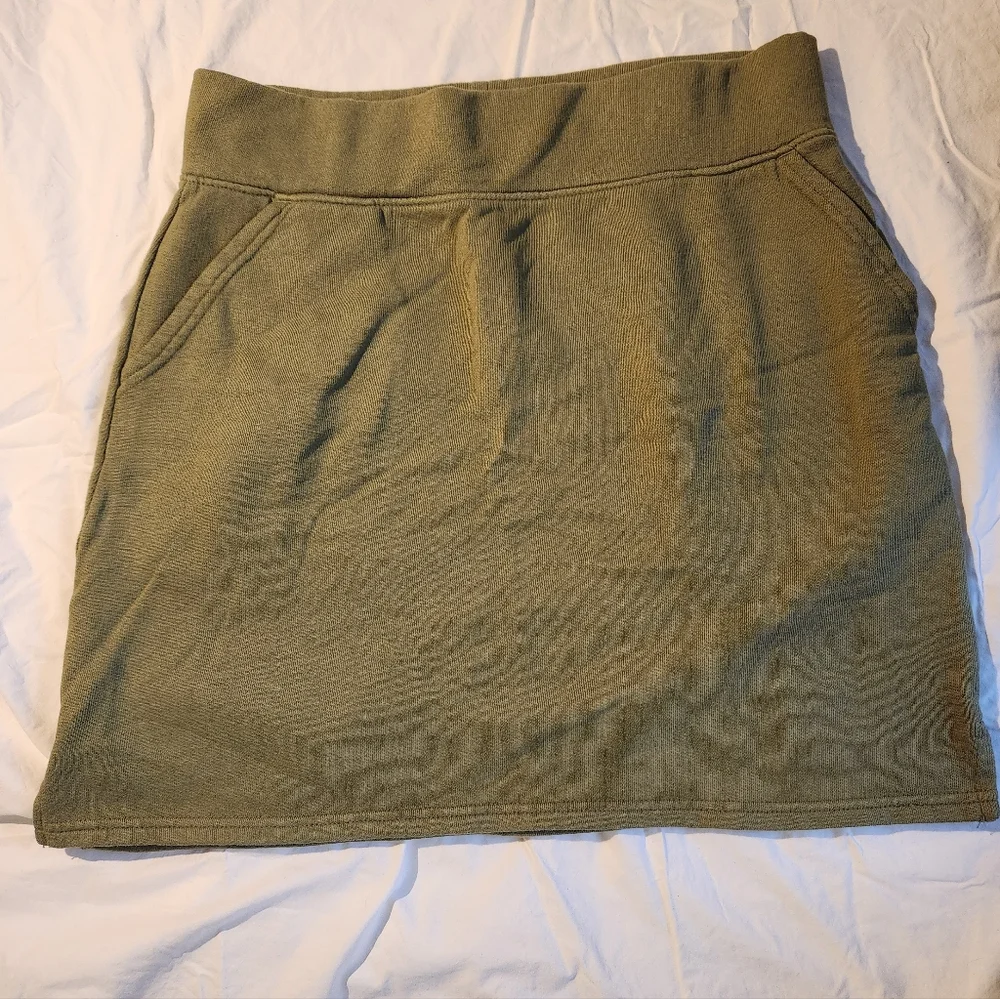 Pact Women's Olive Green Mini Skirt - Picture 1 of 5